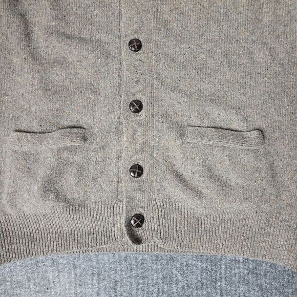 J. Crew Cardigan Womens Sweater Size L Brwn Lambswool Shawl Collar - Picture 4 of 10